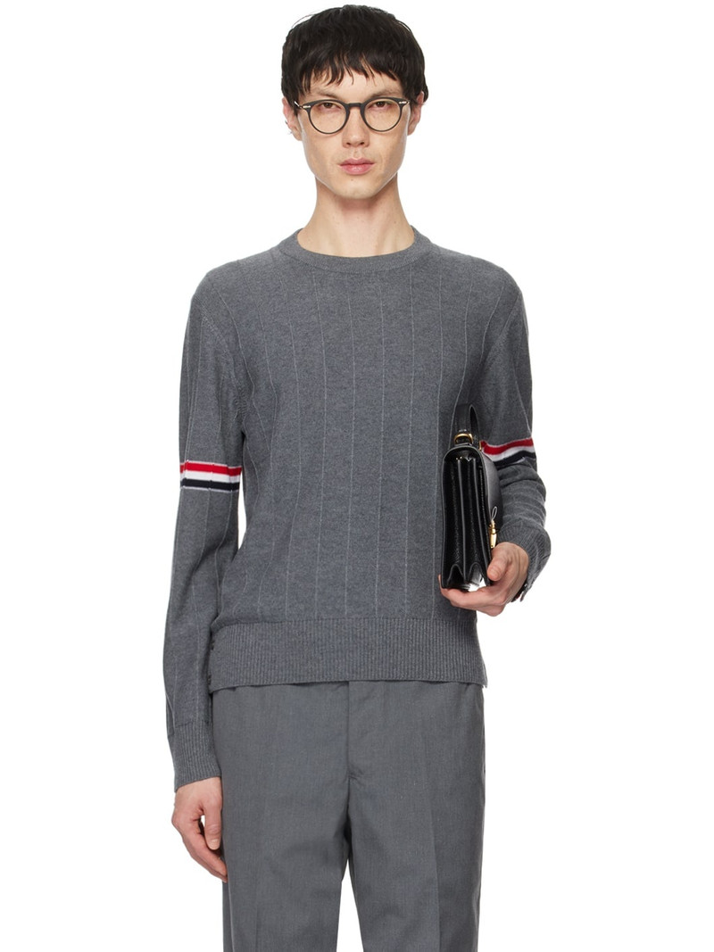 Gray Pinched Seam Sweater 1