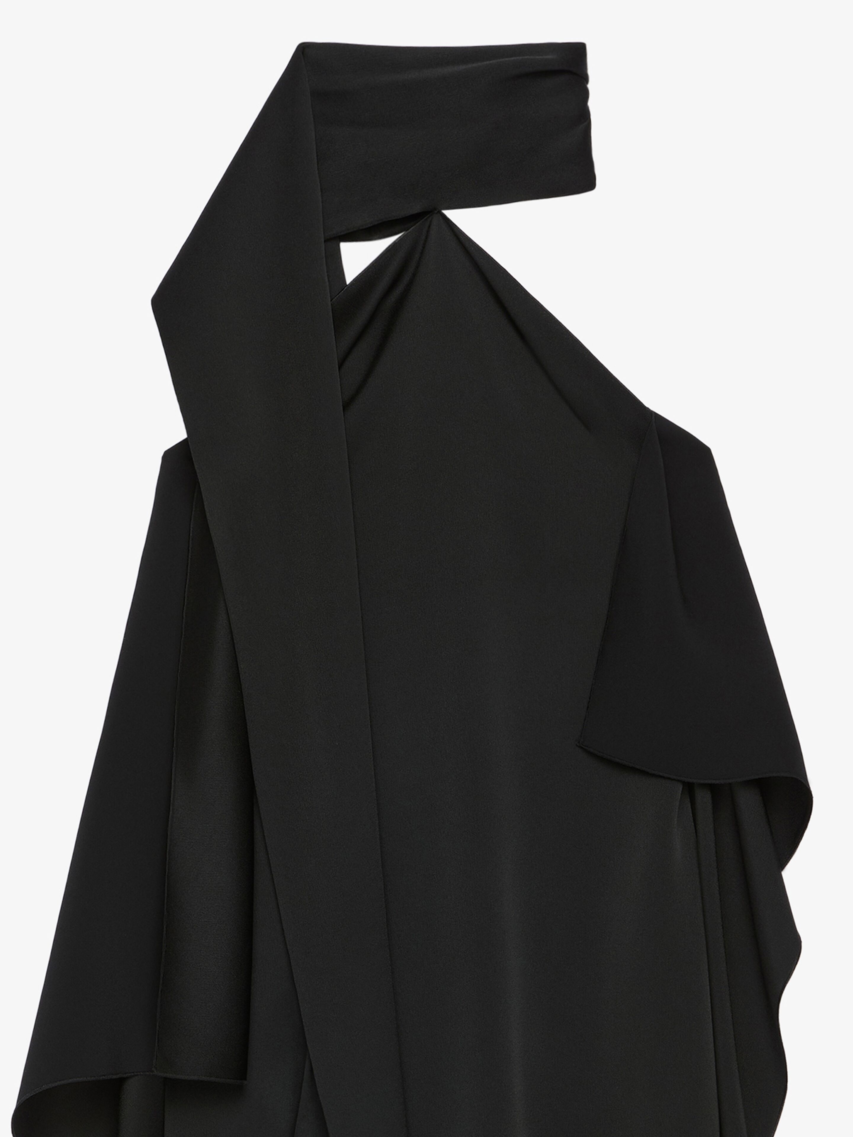 SCARF DRESS IN CREPE AND SATIN - 4
