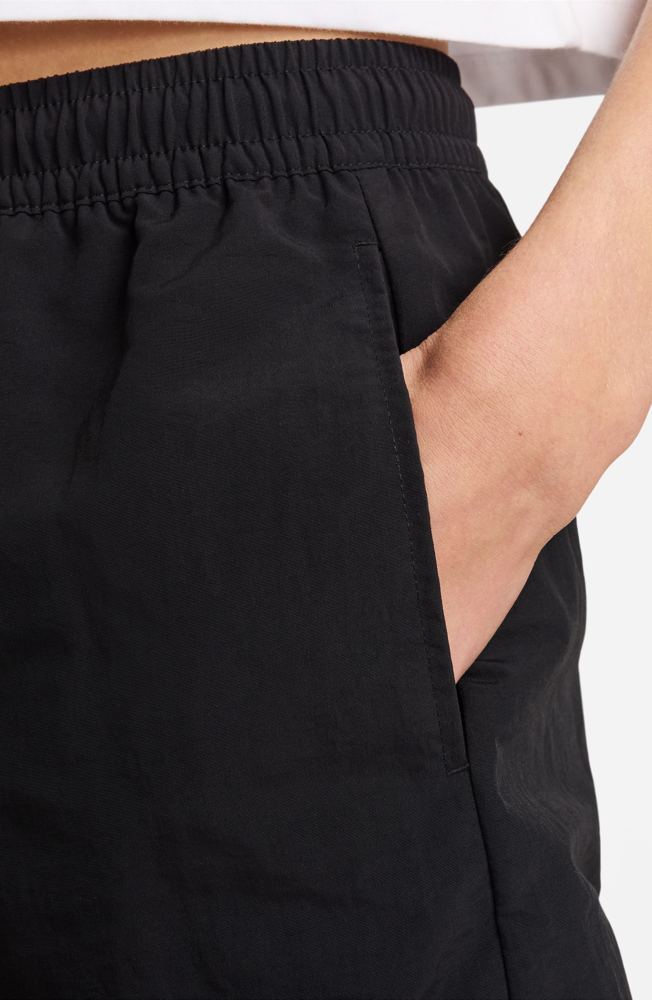 Nike Sportswear Everything Wovens Water Repellent Mid Rise 5-Inch Shorts in Black/White at Nordstrom - 3