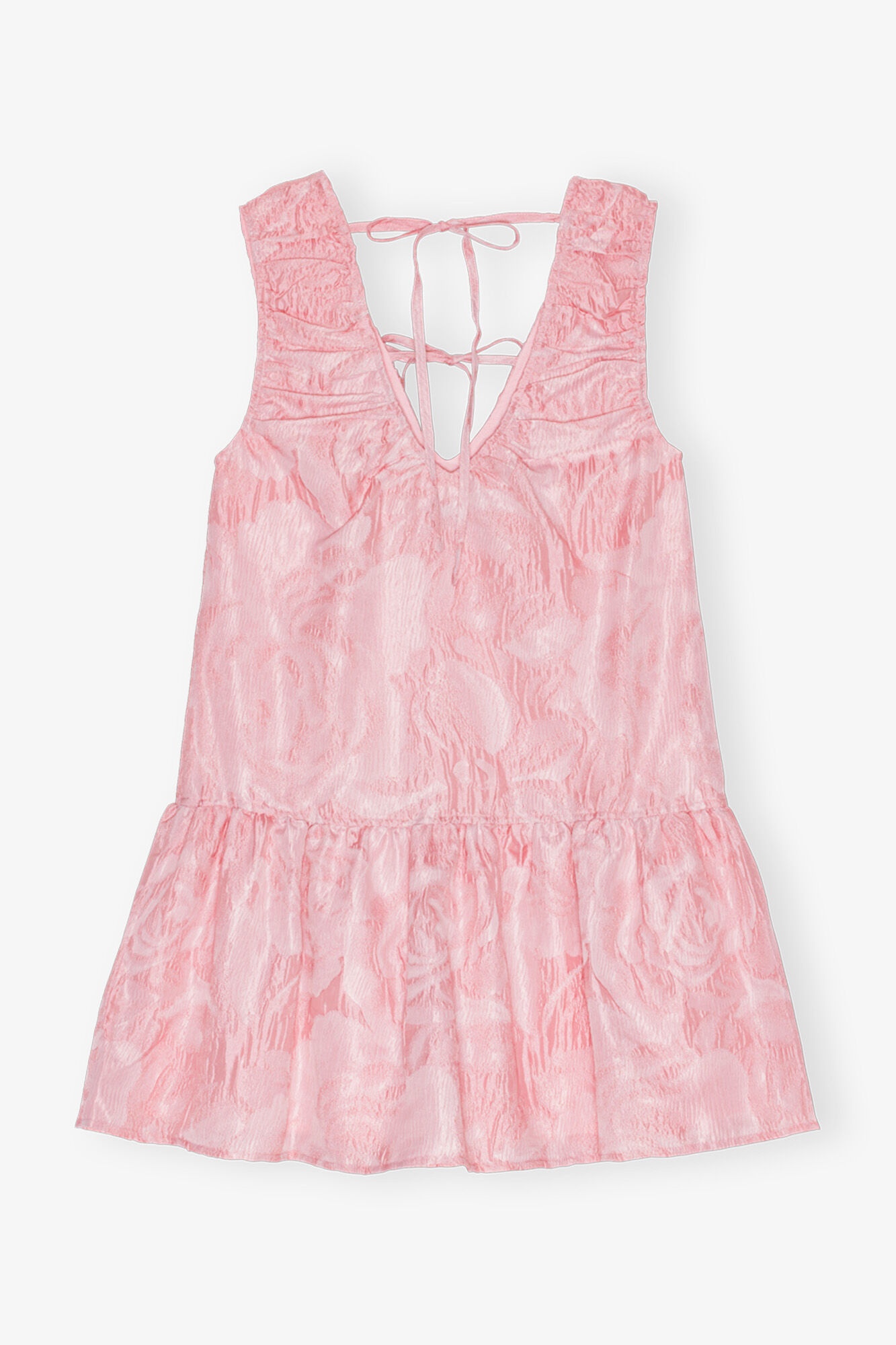 PINK TEXTURED CLOQUÉ MINI DRESS - 7