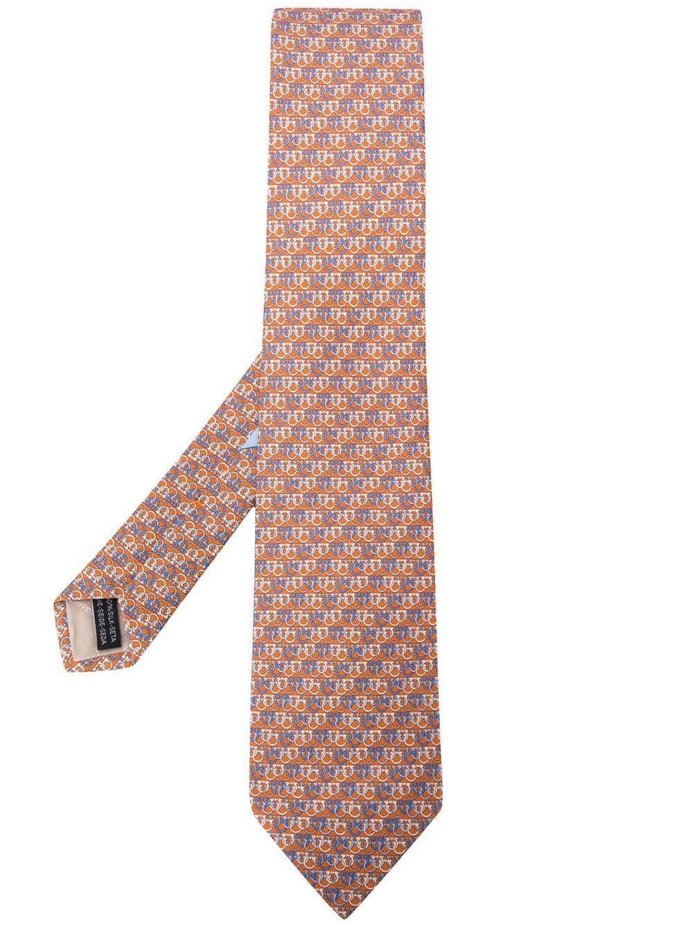 Gancini-print silk tie - 1