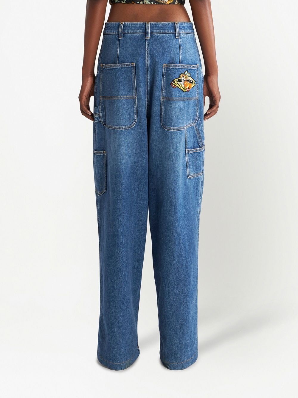 logo-appliqué wide-leg jeans - 4