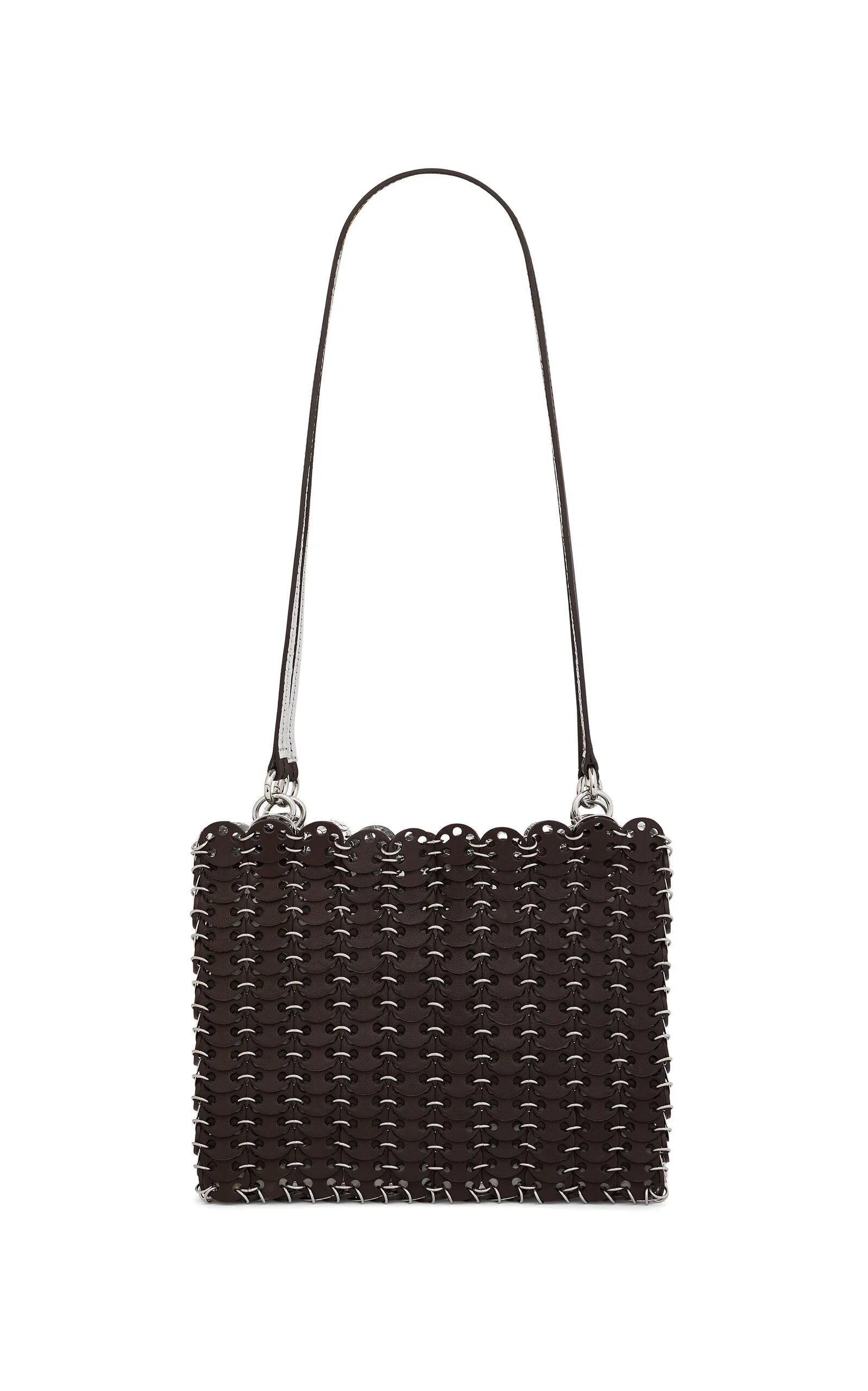 Reversible Leather and Steel Shoulder Bag brown - 1