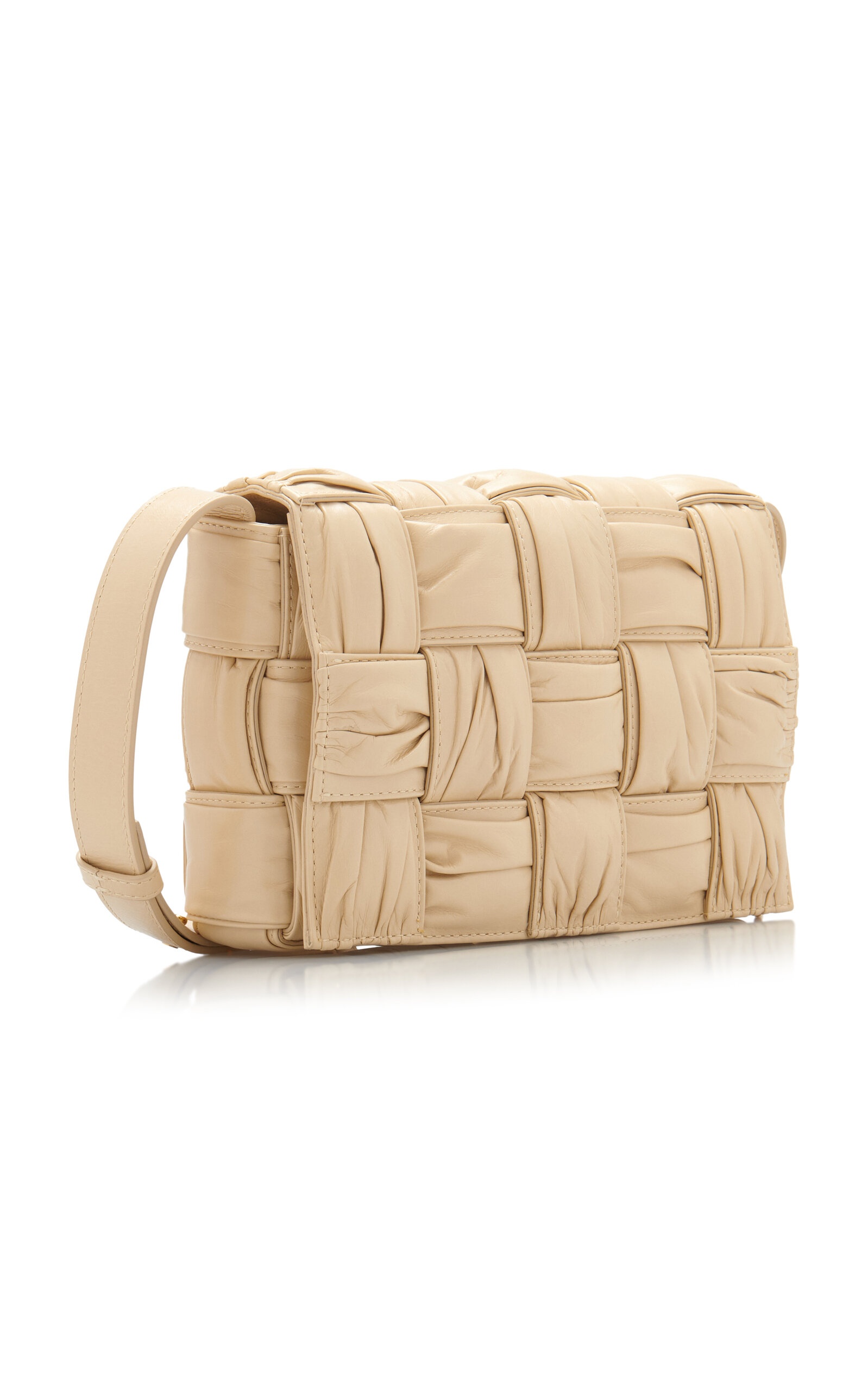 The Padded Cassette Plisse Paper Leather Bag neutral - 5