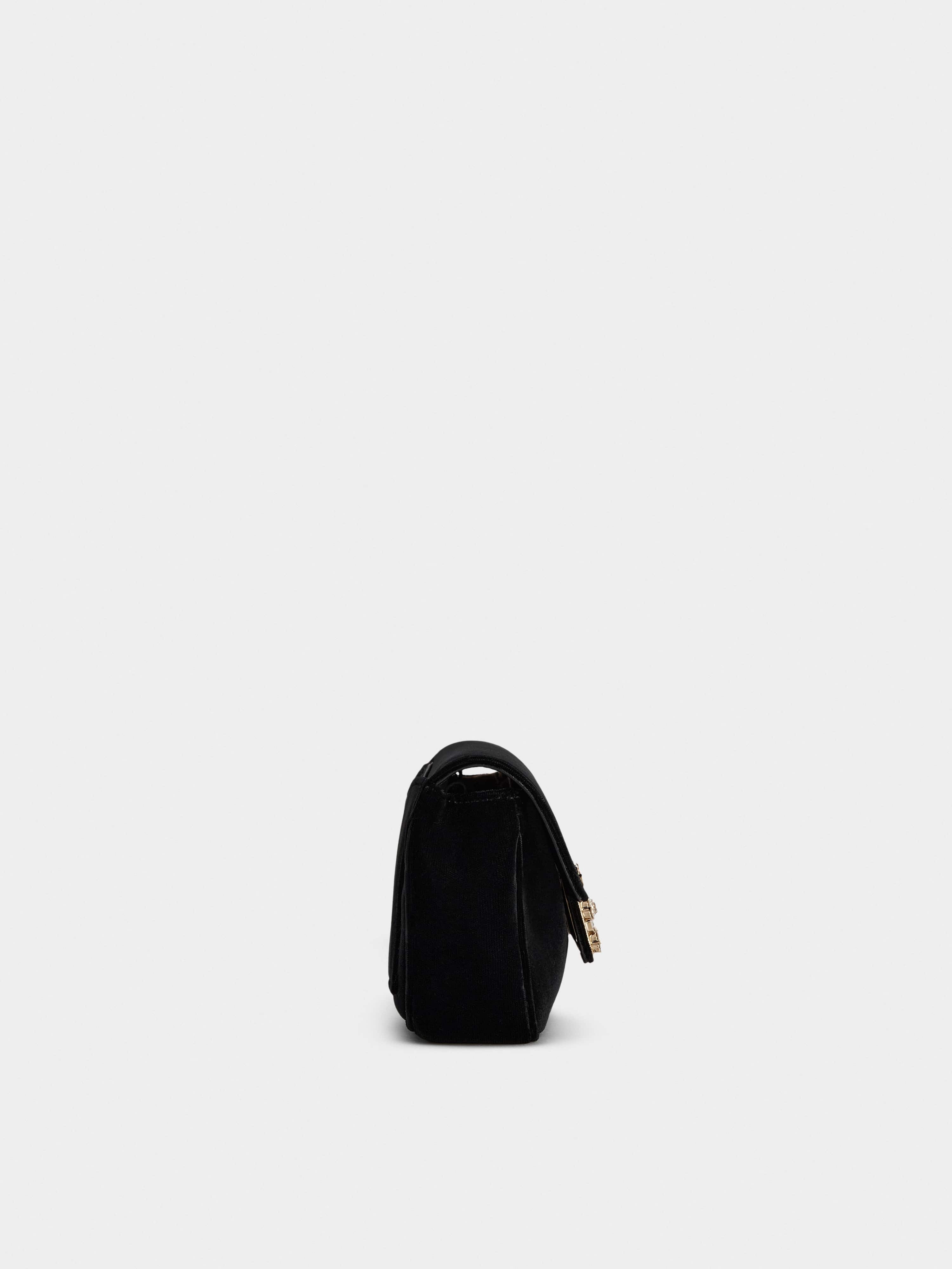 Jeu de Fille Strass Buckle Clutch Bag in Velvet - 2