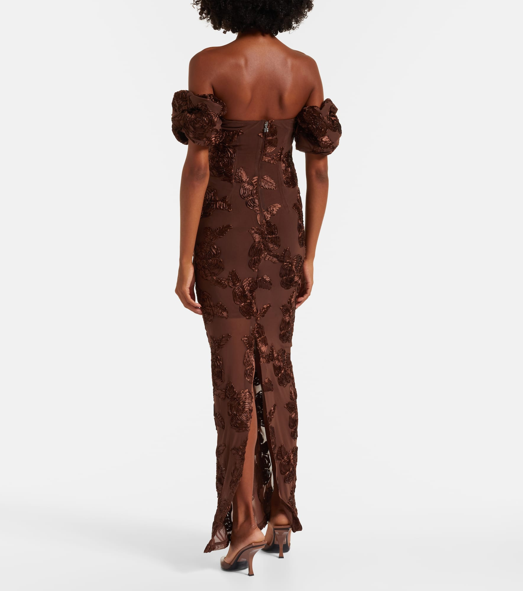 Tasha embroidered off-shoulder maxi dress - 3