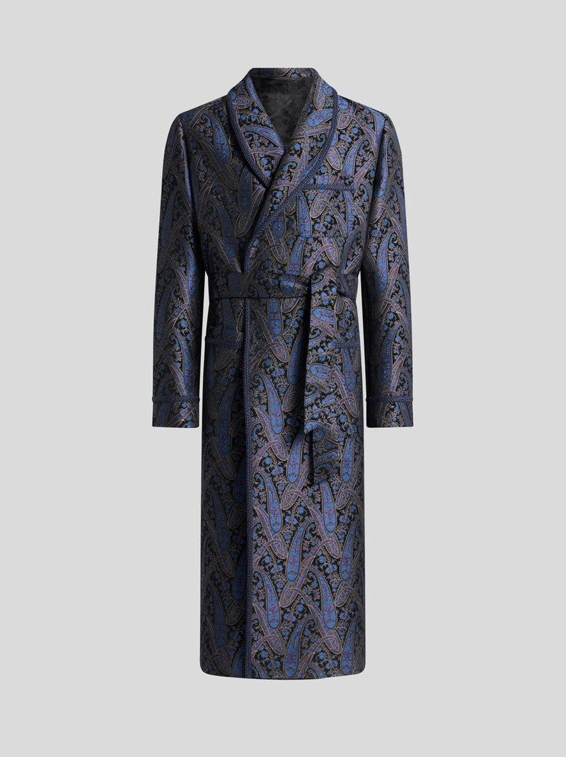 CHENILLE JACQUARD ROBE COAT WITH METALLIC PAISLEY MOTIF 1