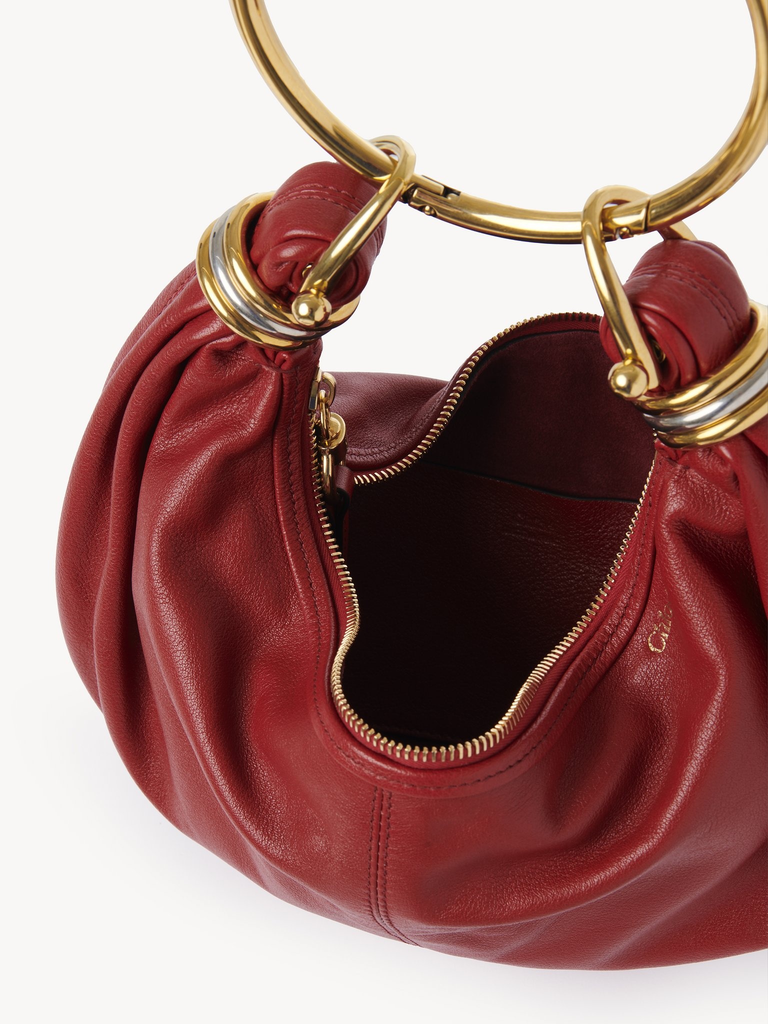 SMALL BRACELET HOBO BAG IN GRAINED LEATHER - 5