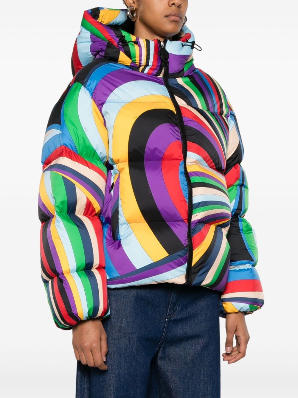 Iride-print puffer jacket - 3