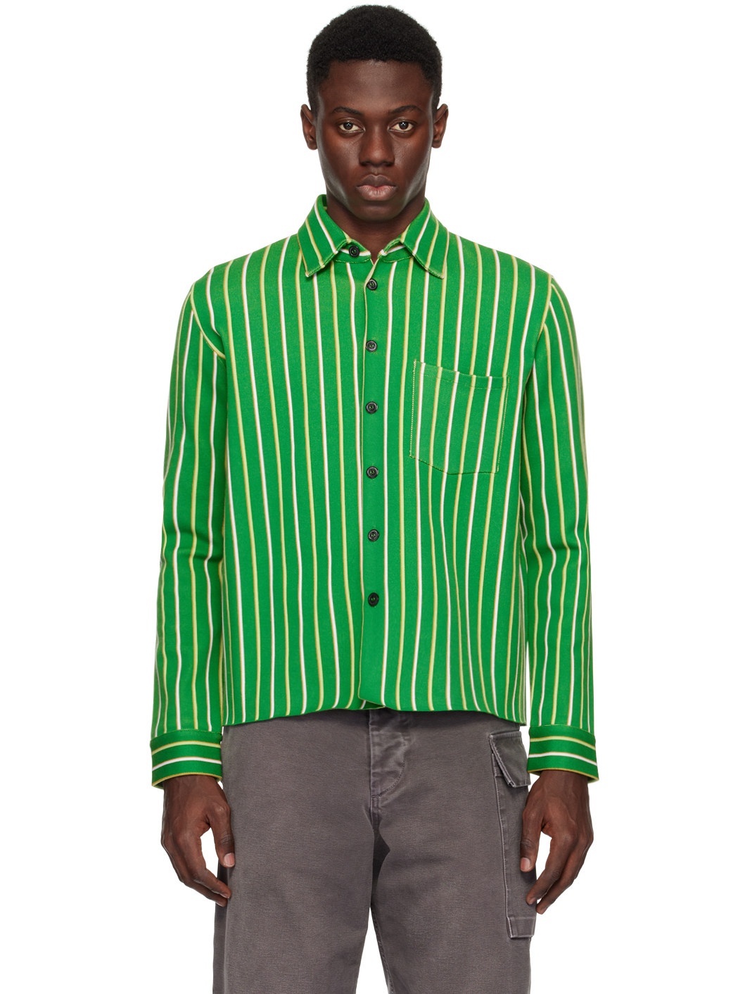 Green Striped Shirt - 1