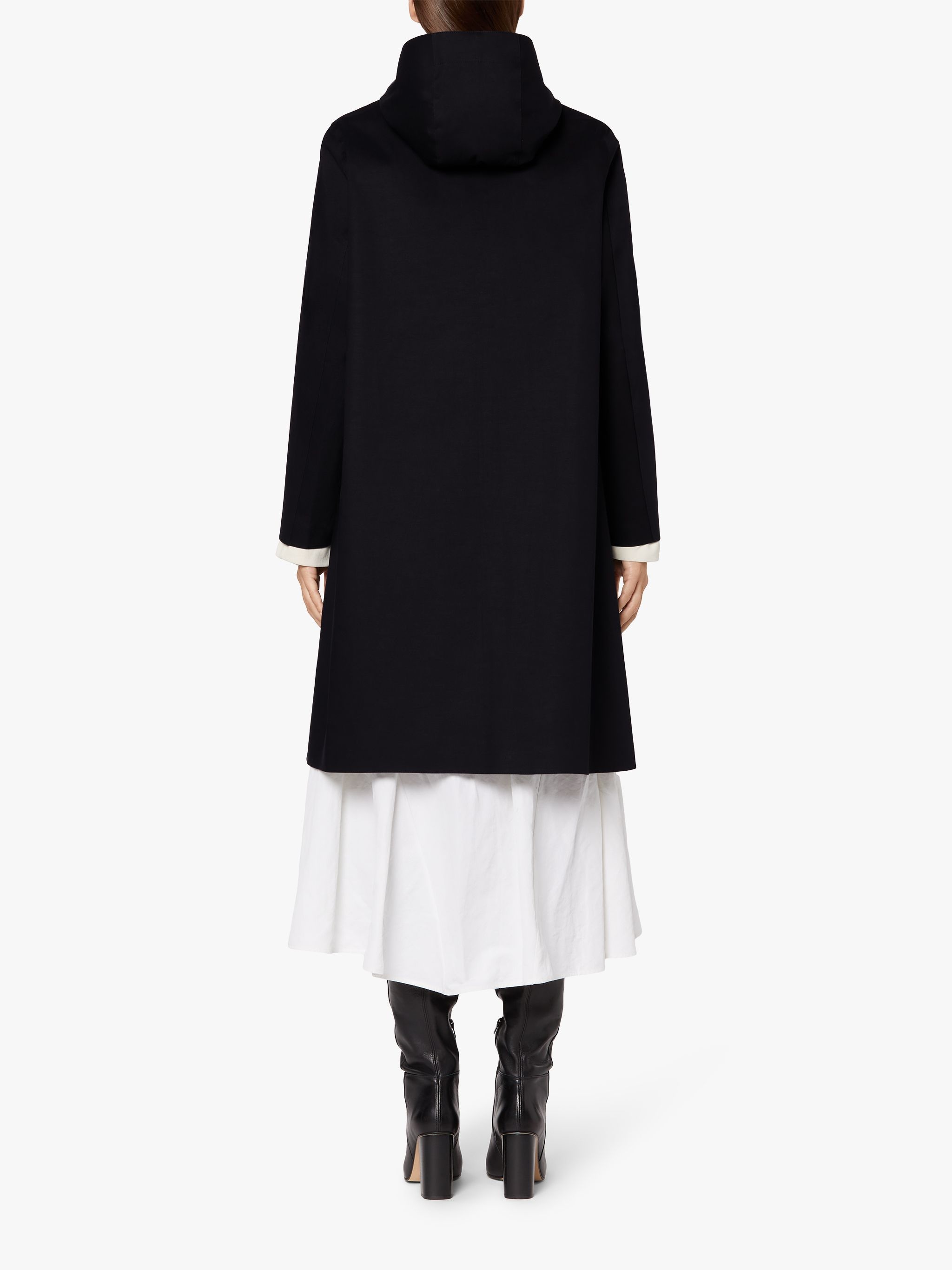 WATTEN BLACK BONDED COTTON HOODED COAT | LR-1023 - 4