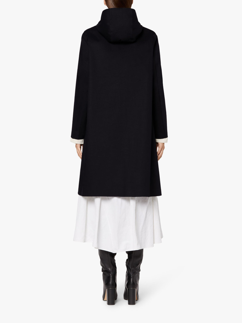 WATTEN BLACK BONDED COTTON HOODED COAT | LR-1023 4