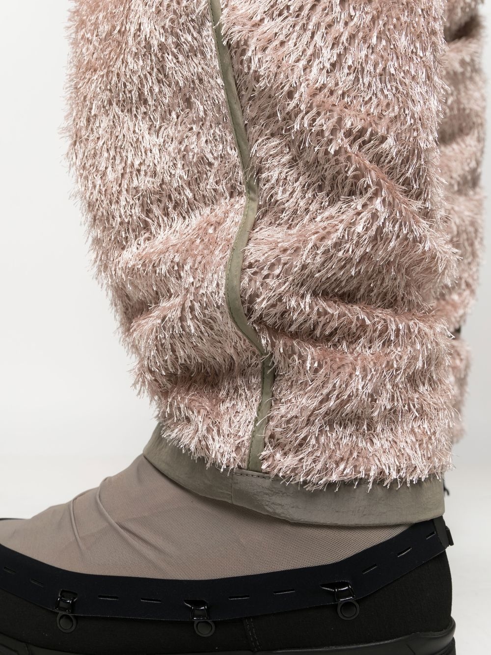 textured-finish straight-leg trousers - 5
