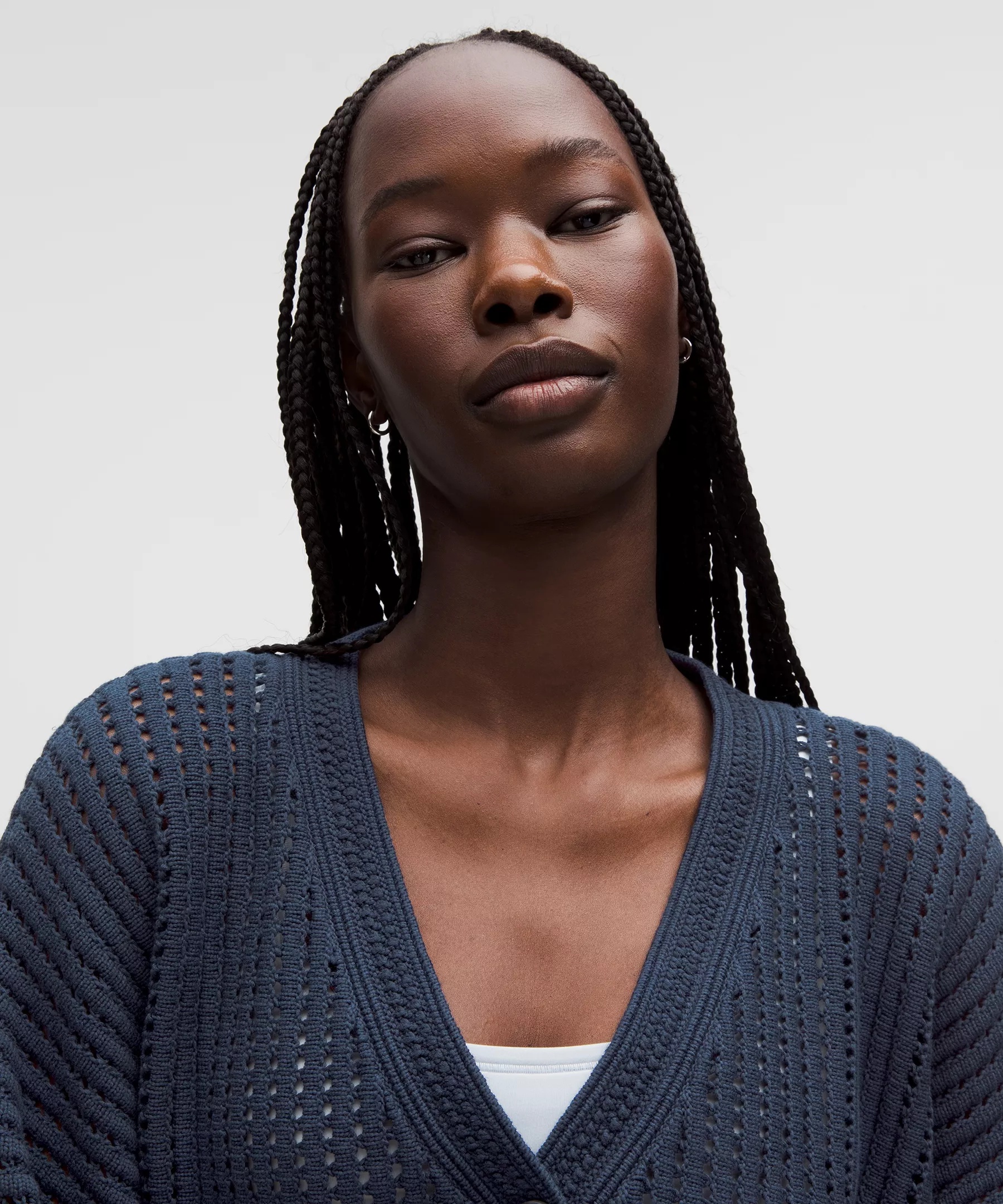 Cotton Crochet Mesh Relaxed-Fit Cardigan - 4