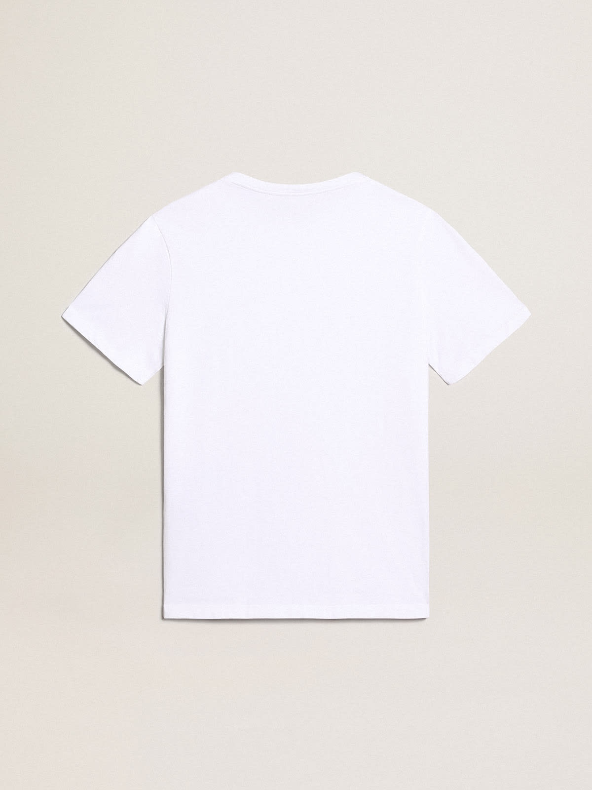 White T-shirt with contrasting black logo on the front - 4