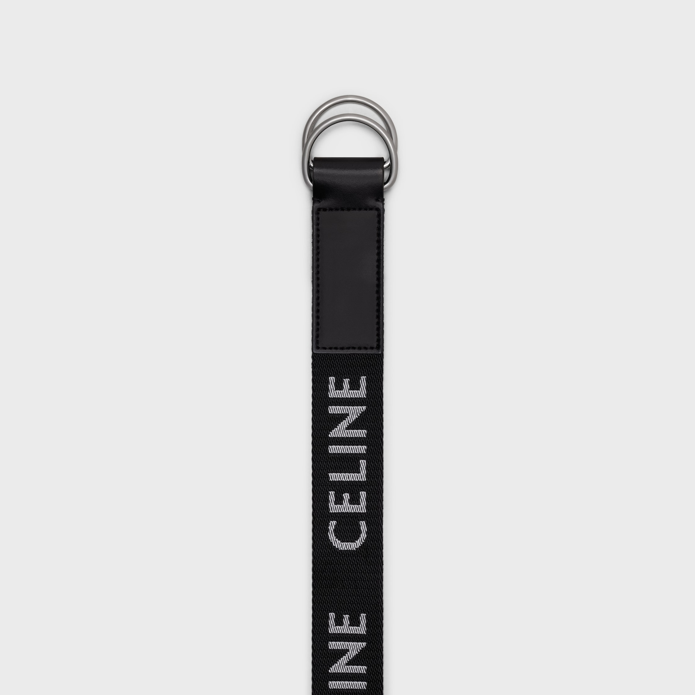 MEDIUM DOUBLE RING BELT in Jacquard Textile and Calfskin - 3