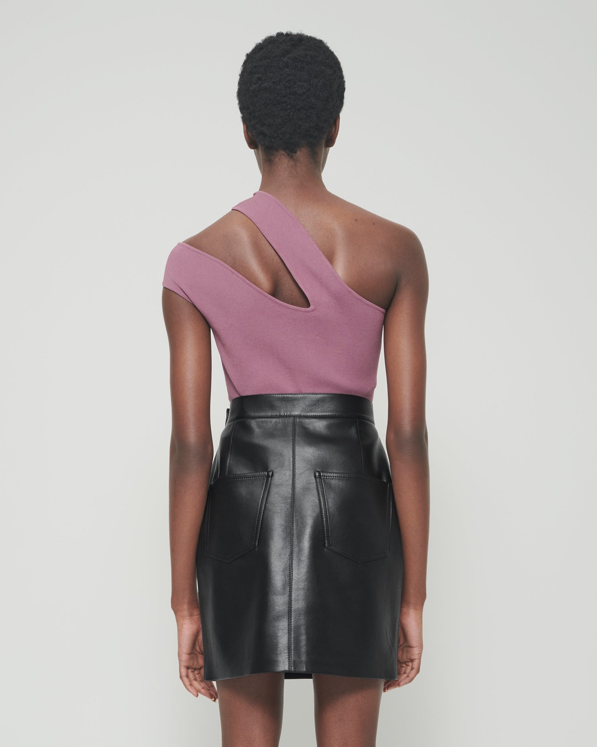 Regenerated Leather Mini Skirt - 4