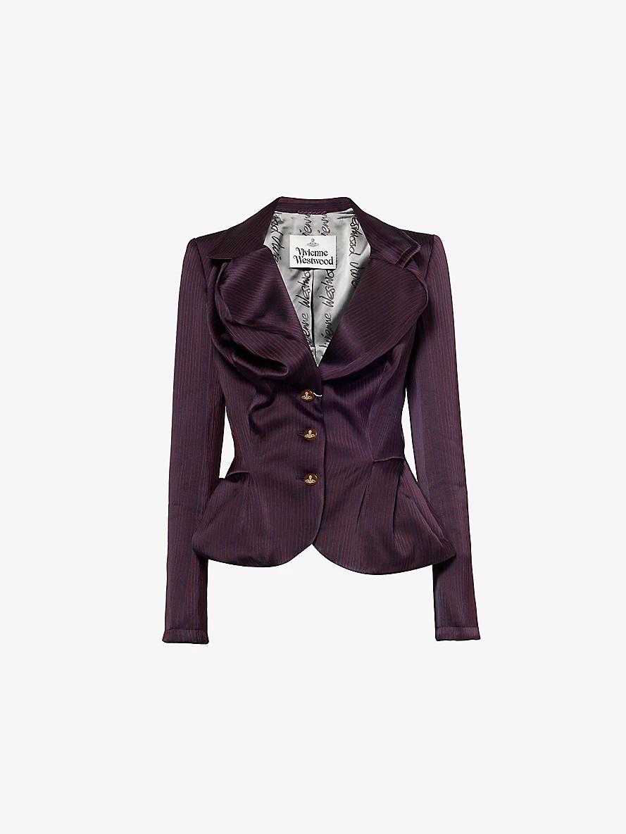 Vivienne Westwood Drunken V-neck slim-fit satin jacket