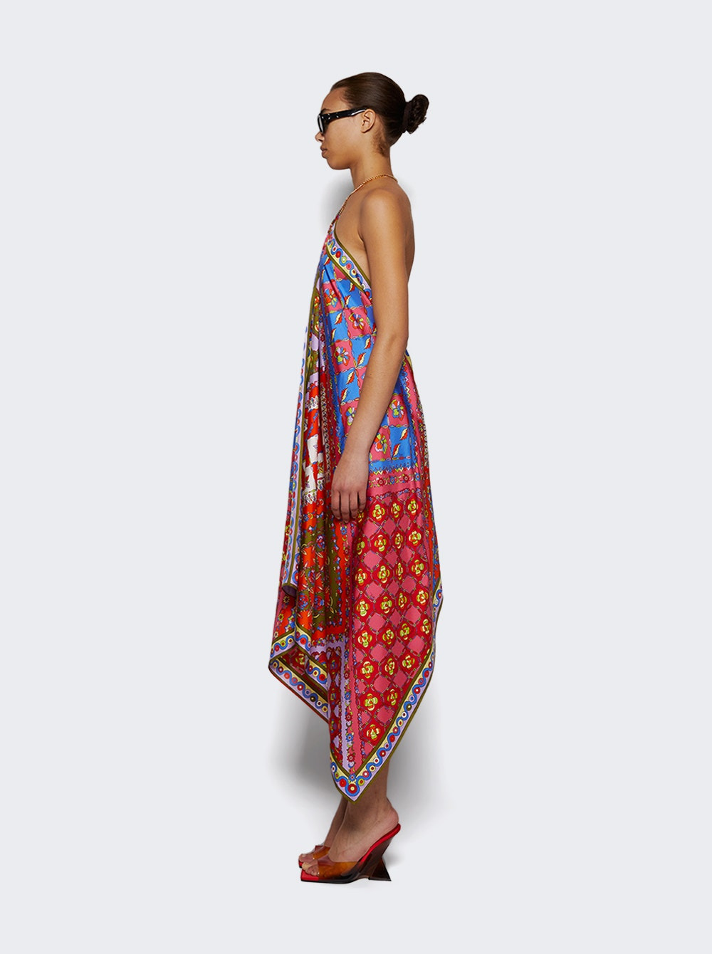Festa-print Silk Twill Dress Multicolor - 4