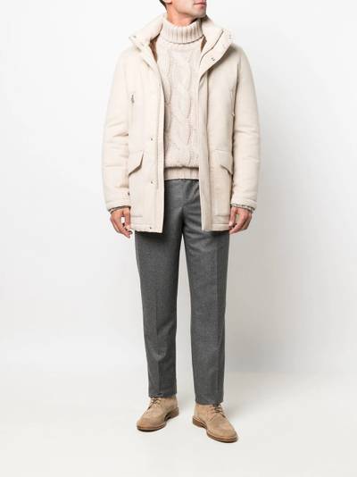 Brunello Cucinelli detachable-hooded detail coat outlook