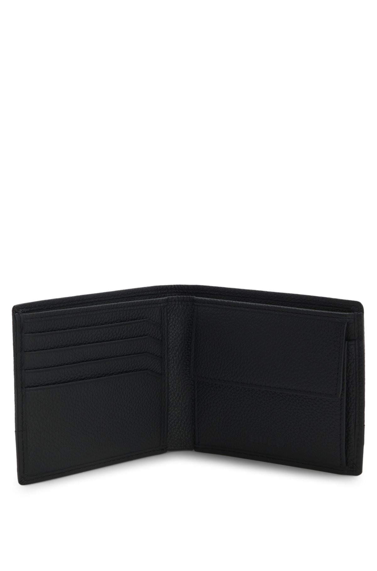LEATHER WALLET WITH STACKED-LOGO TRIM AND COIN POCKET - 2