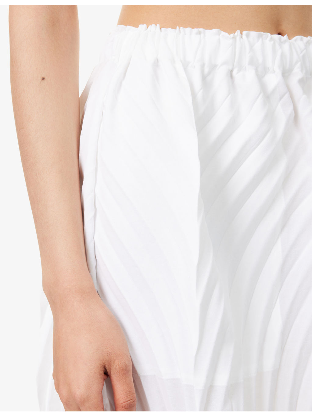 Paper Bag Pleats Knitted Midi Skirt - 5