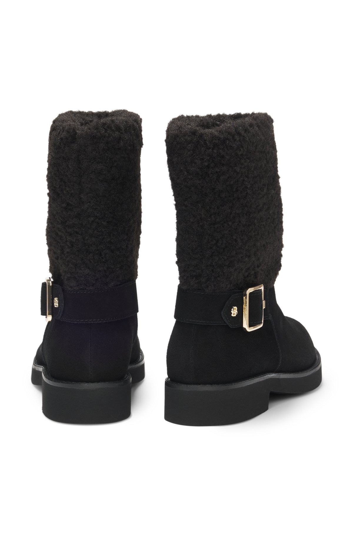 SUEDE BIKER BOOTS WITH DOUBLE B MONOGRAM TRIM - 4