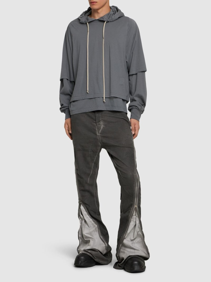 Rick Owens DRKSHDW Hustler hooded cotton jersey t-shirt