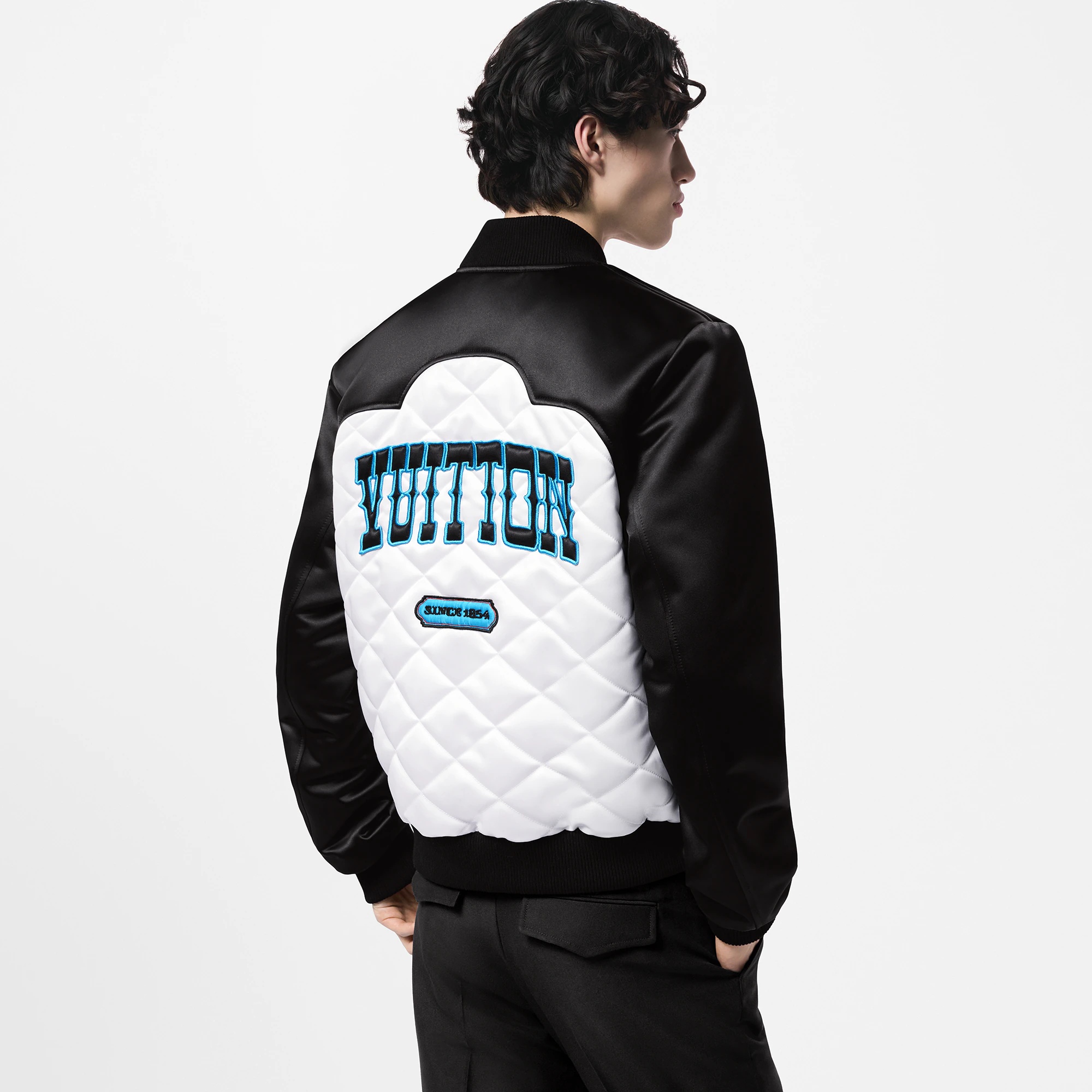 Bicolor Satin Bomber Jacket - 5