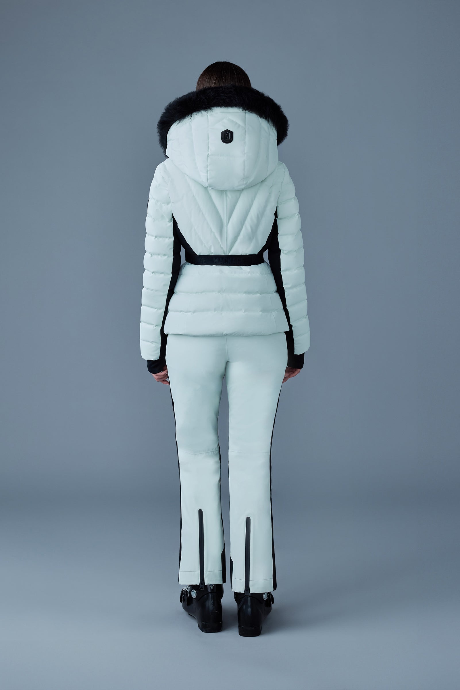 ELITA Down ski jacket with removable blue fox fur trim - 4