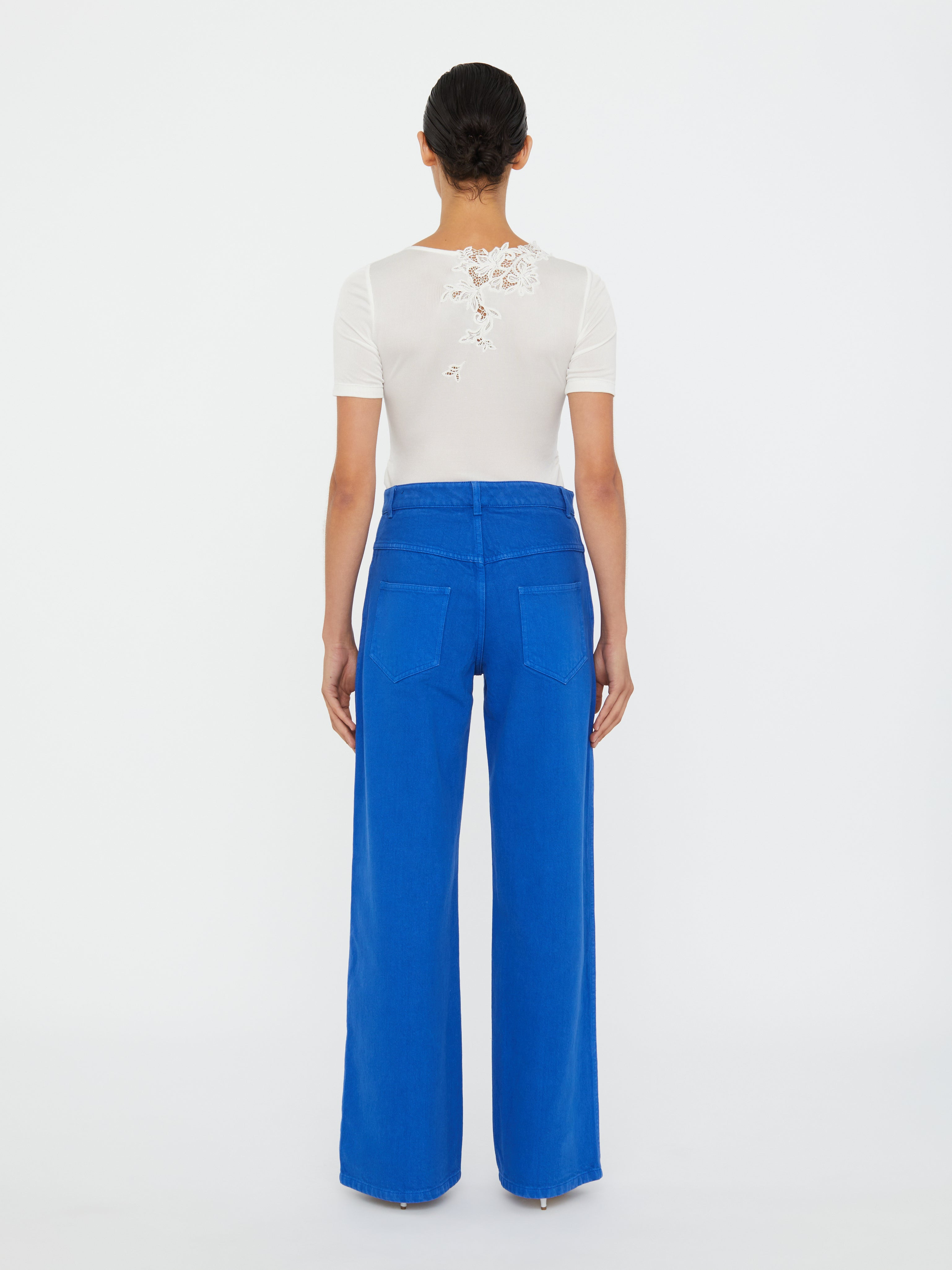 Hibiscus Embroidered Rib Tee - 5