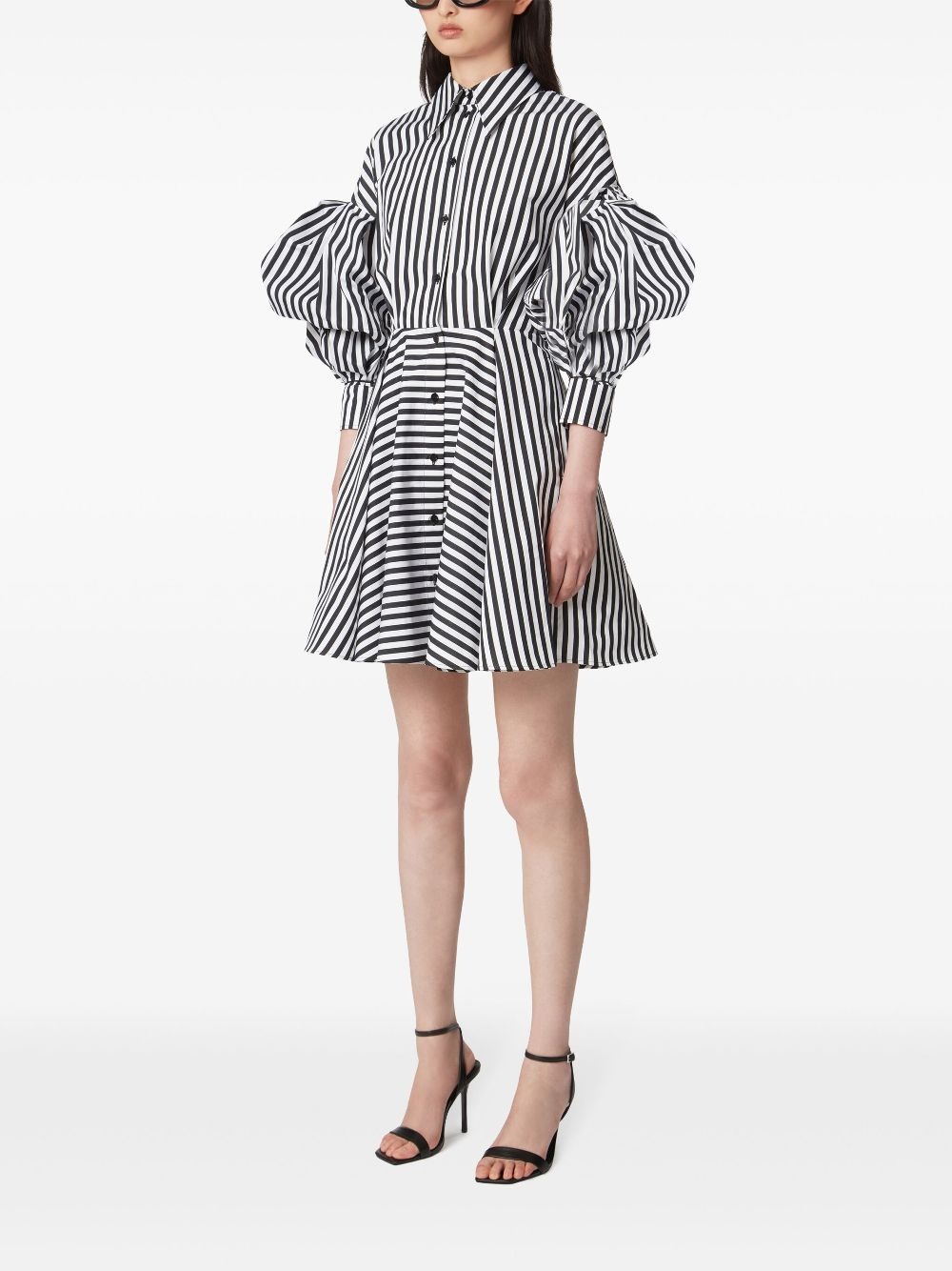 stripe-pattern mini dress - 3