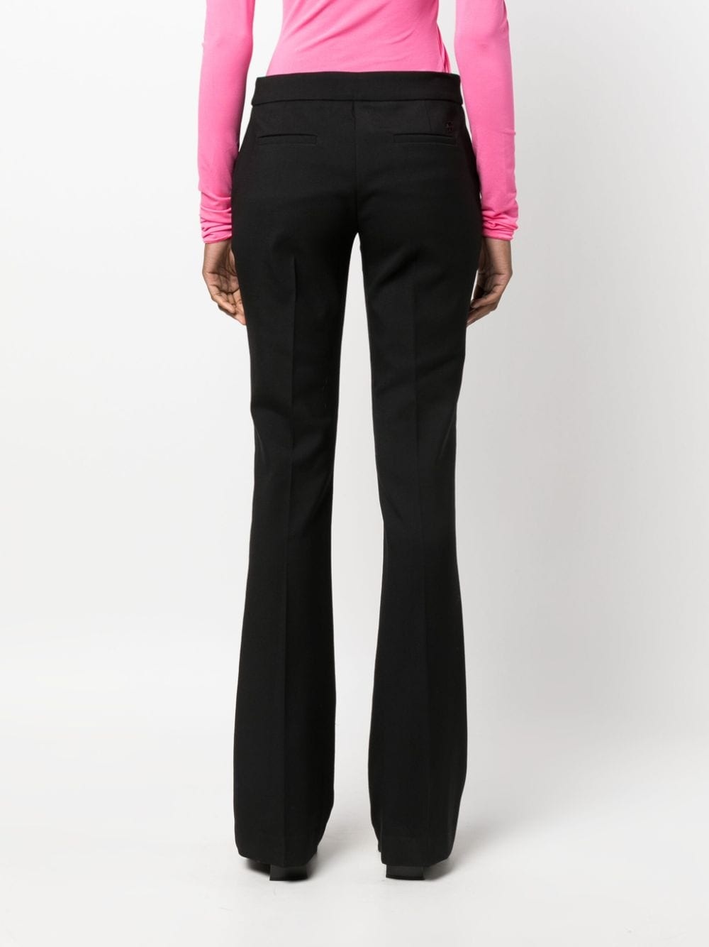 flared wool-blend trousers - 4