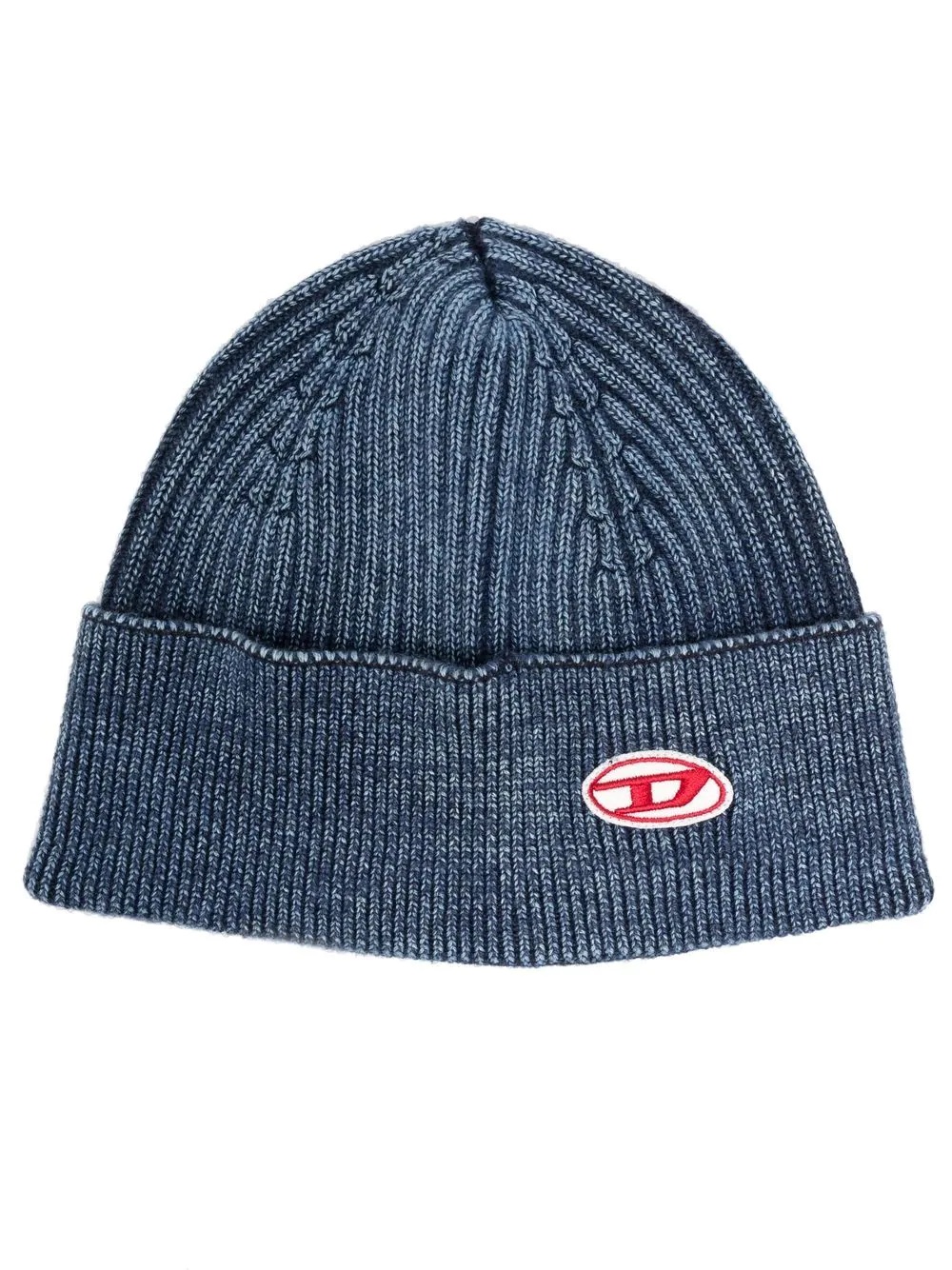 ribbed-knit logo-patch beanie - 1