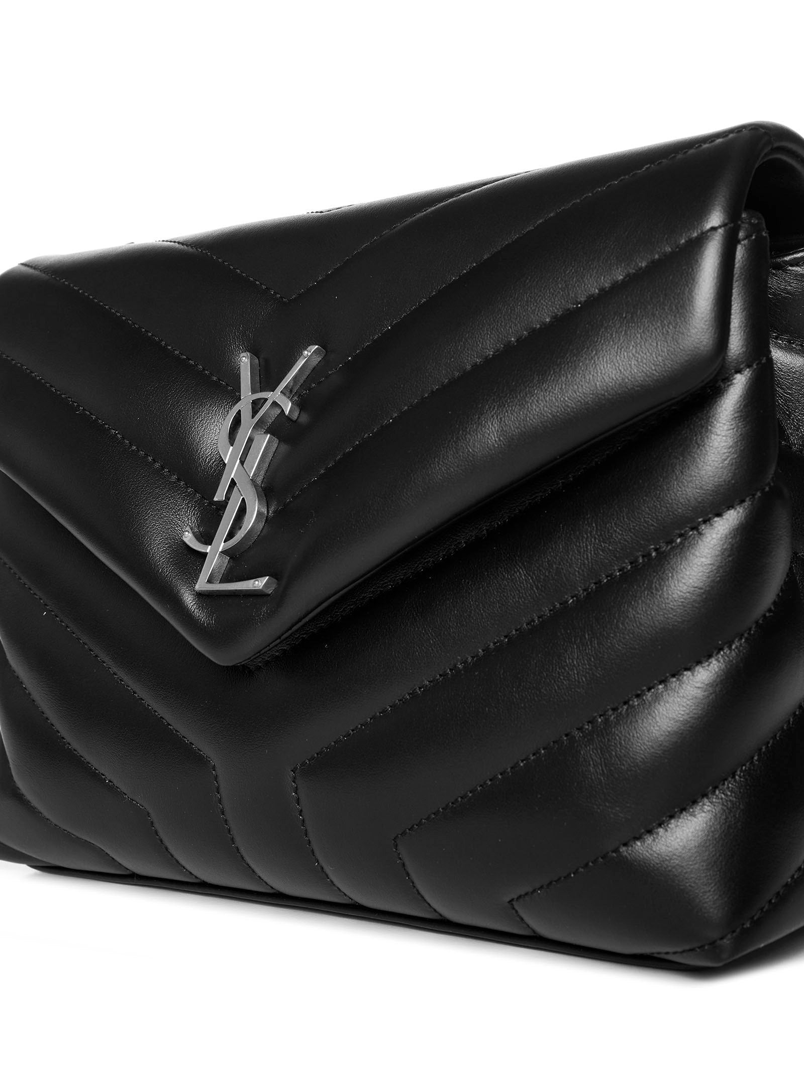 Saint Laurent Women Loulou Ysl Logo Leather Small Bag - 4