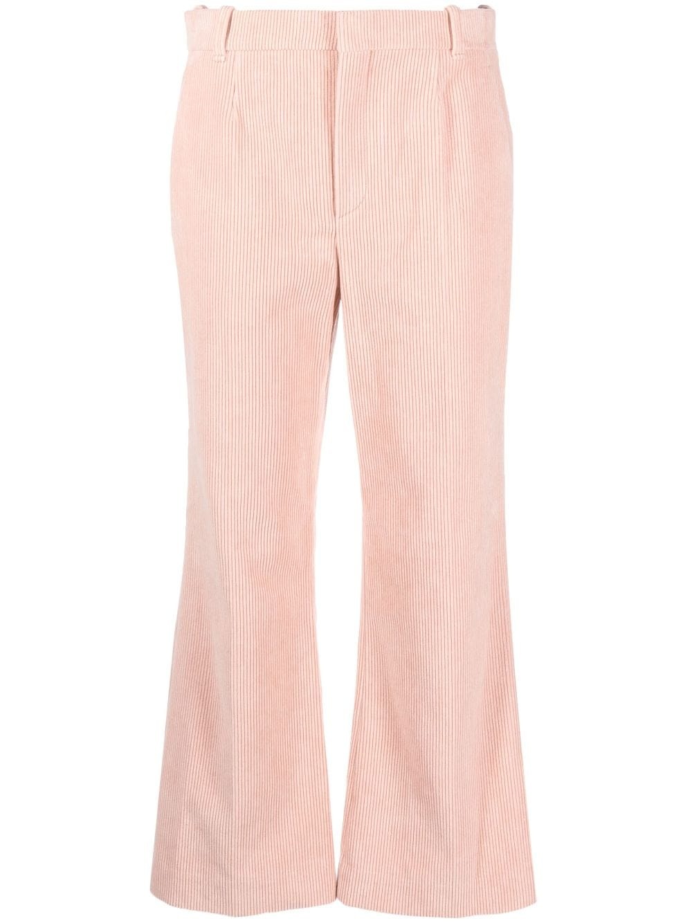 cropped corduroy trousers - 1