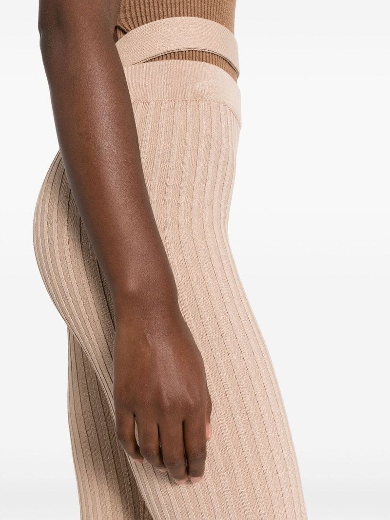 ribbed-knit flared trousers 5