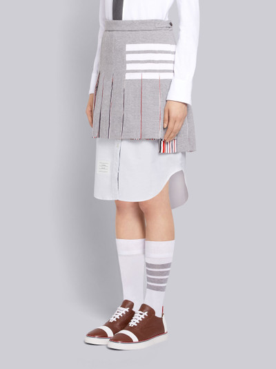 Thom Browne Light Grey Classic Loop Back Mini Pleated Skirt outlook