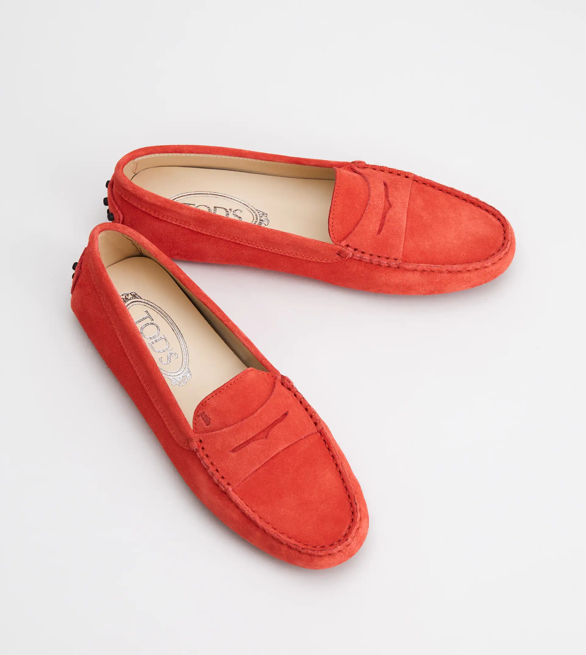 GOMMINO DRIVING SHOES IN SUEDE - RED - 1