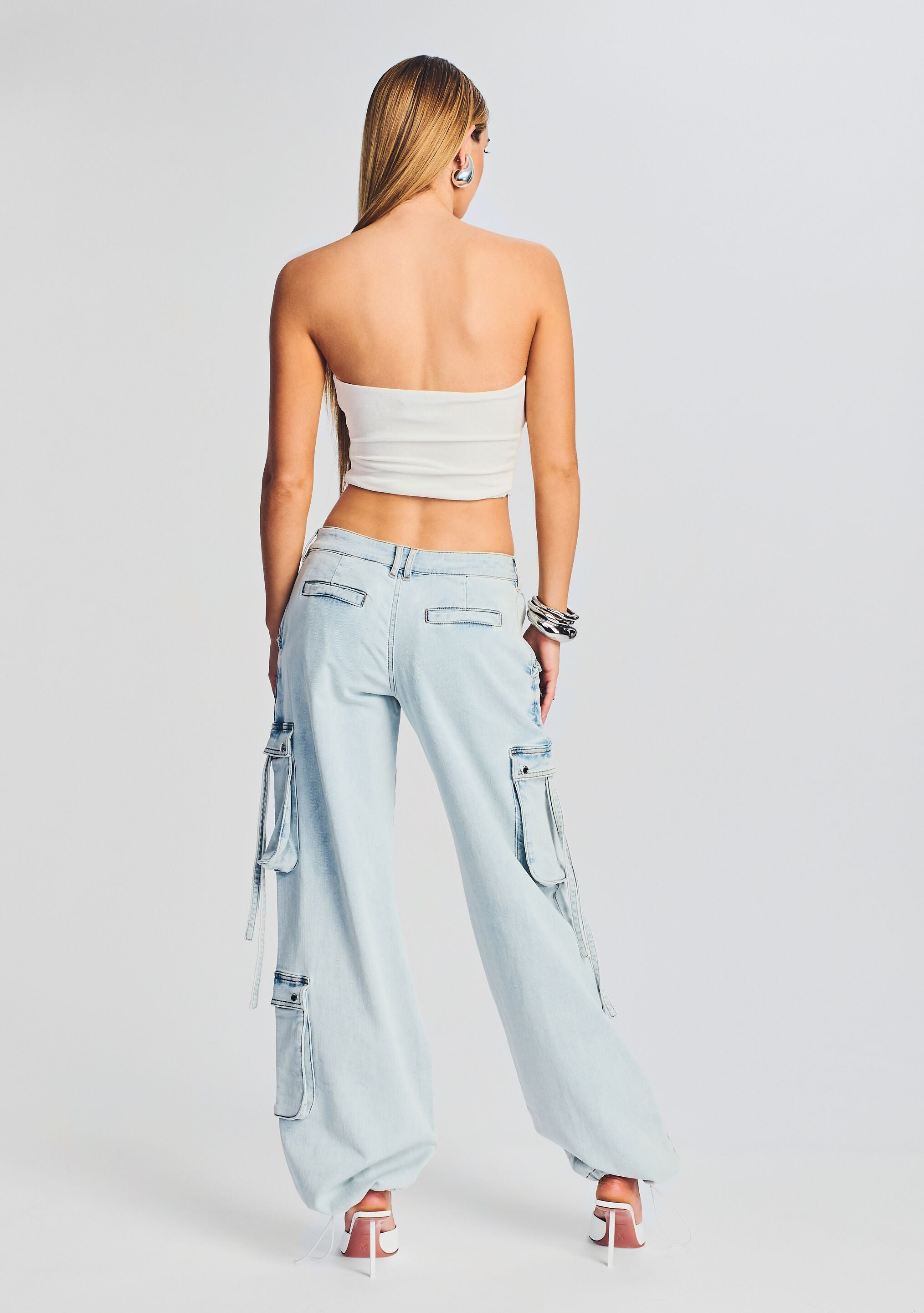 SAMIRA LOW RISE CARGO JEAN - 4