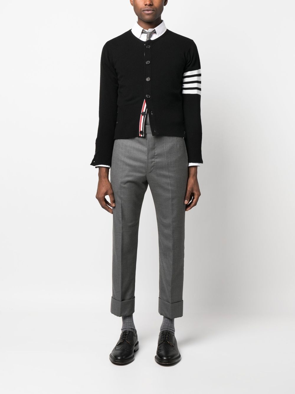stripe-detail knit cardigan - 2