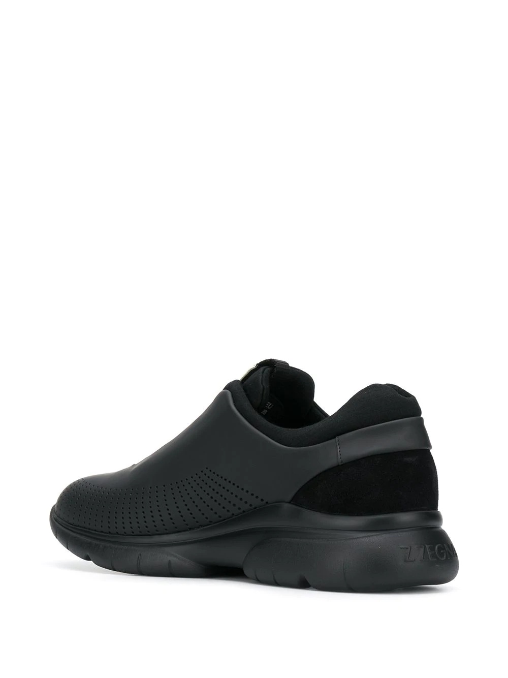 perforated low-top trainers - 3