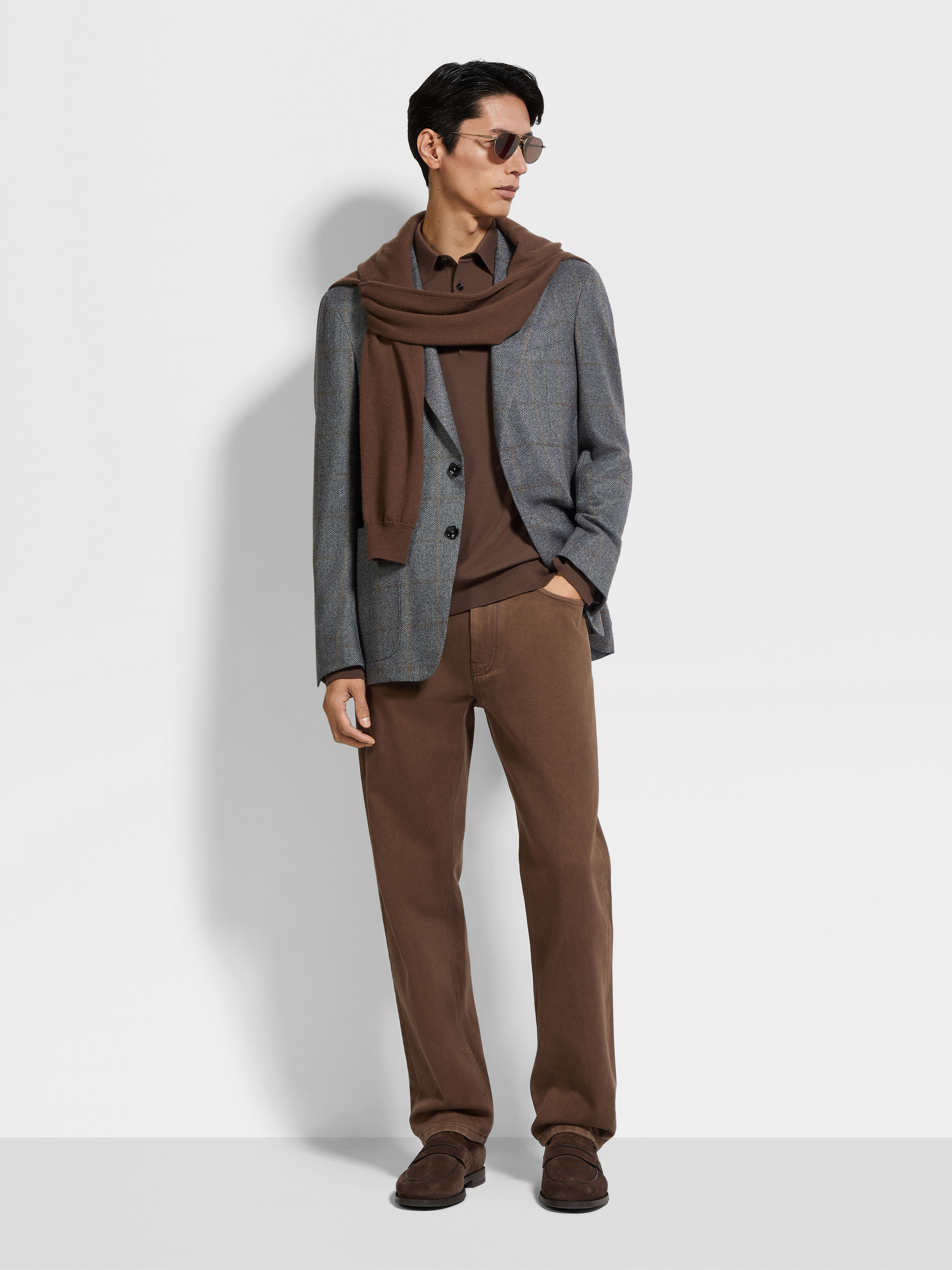 GREY AND LIGHT TAUPE OASI CASHMERE JACKET - 2