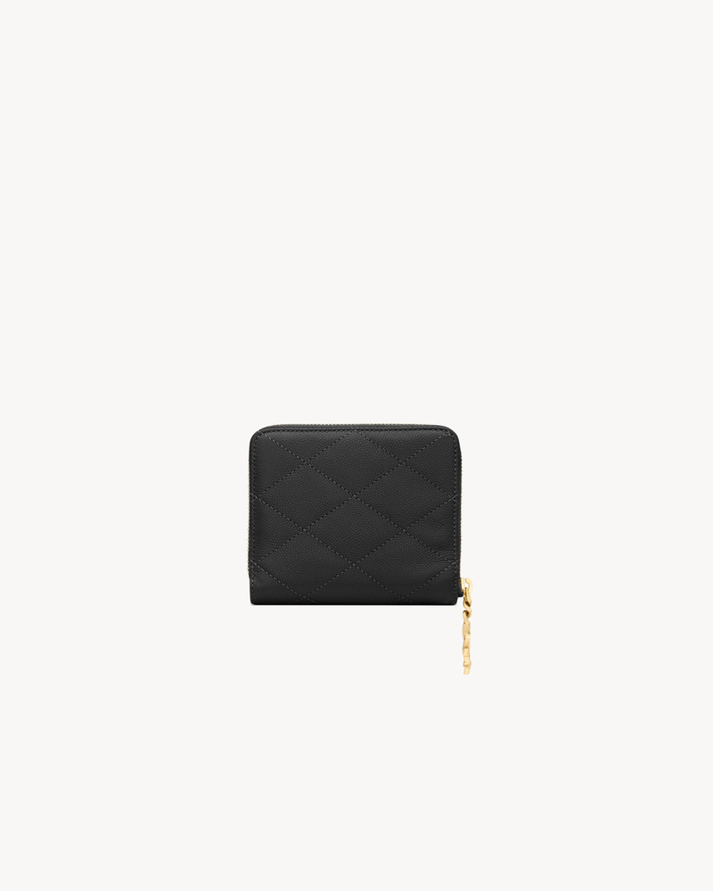 SAINT LAURENT CASSANDRE BIJOU COMPACT WALLET IN GRAIN DE POUDRE LEATHER outlook