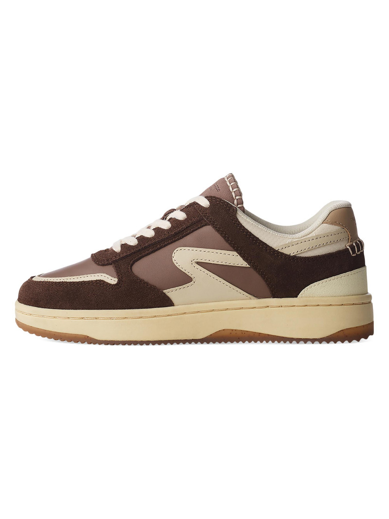 Women's Retro Leather Tennis Sneakers - Mushroom 1