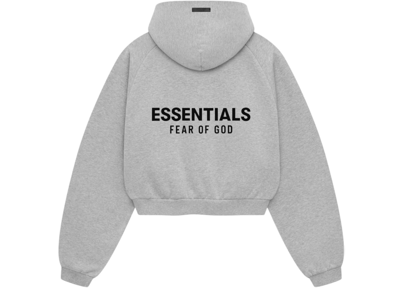Fear of God Essentials Women's Fleece Cropped Hoodie Light Heather Gray - 2