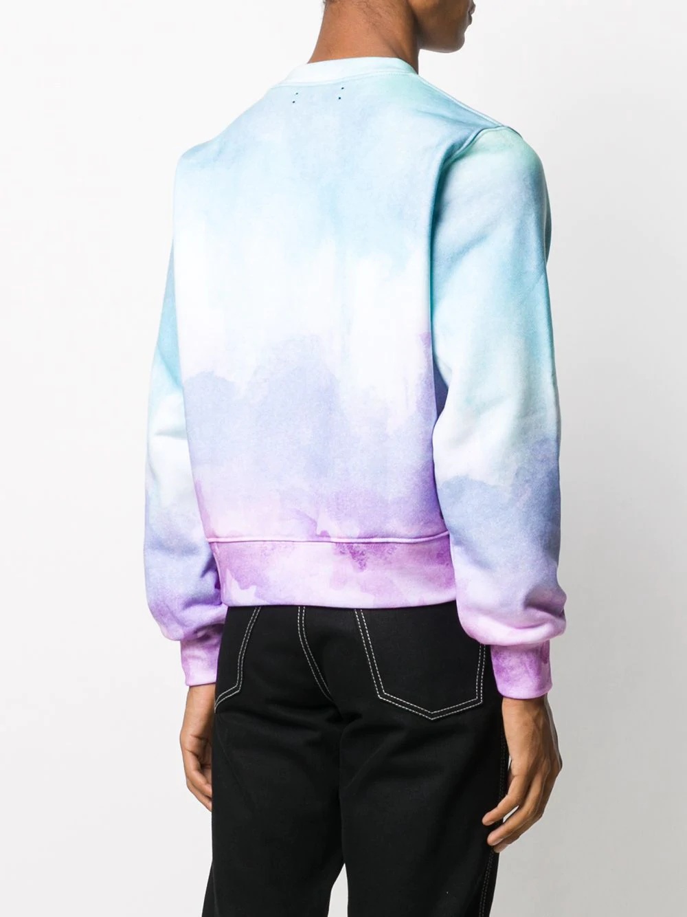 watercolor-print crew-neck sweatshirt - 4