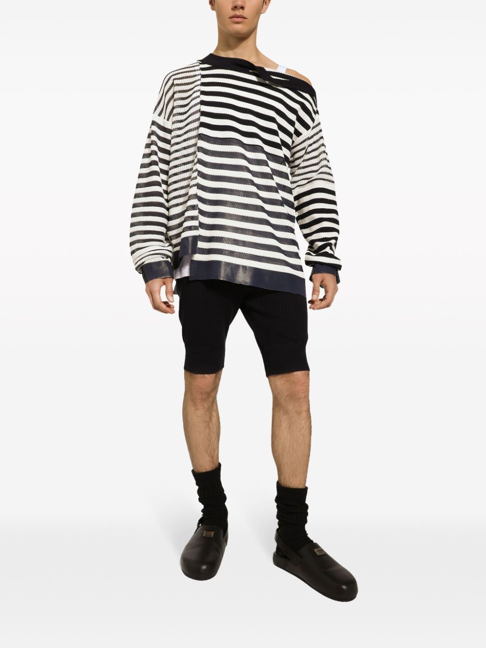 asymmetric striped jumper - 2