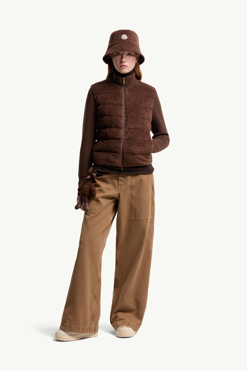 Moncler Padded Teddy & Wool Zip-Up Cardigan outlook