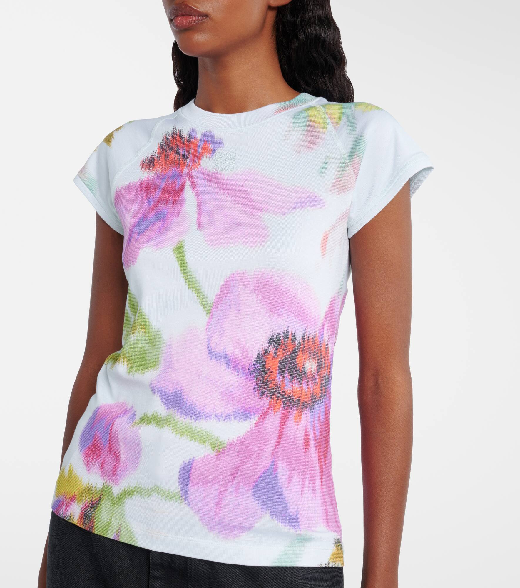 Floral cotton-blend T-shirt - 5